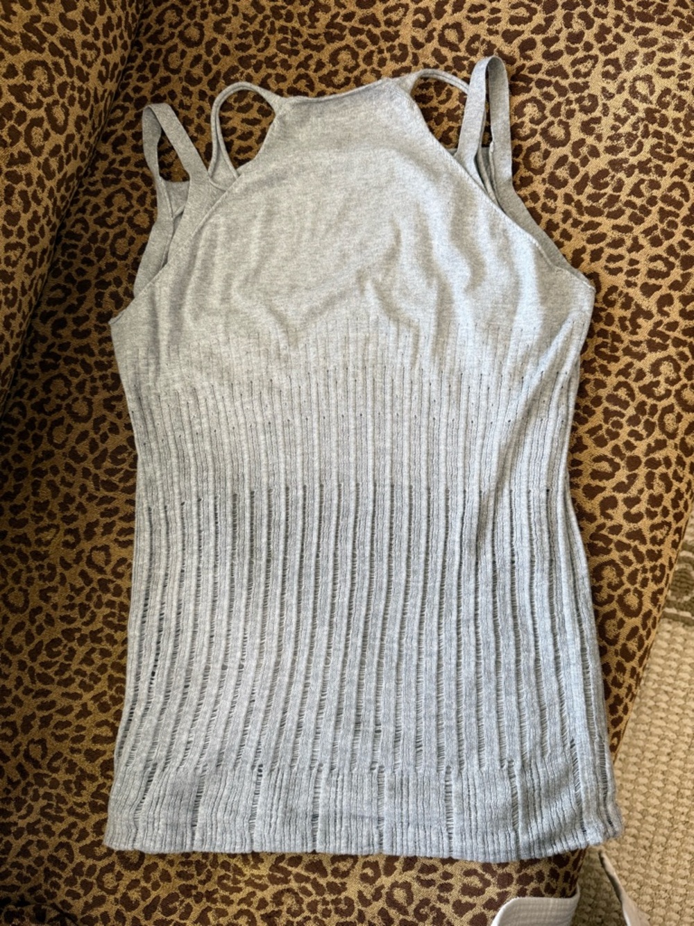 L.A.M.B Gray “Double” Sleeveless Cotton/Cashmere Top in Large - Picture 4 of 11